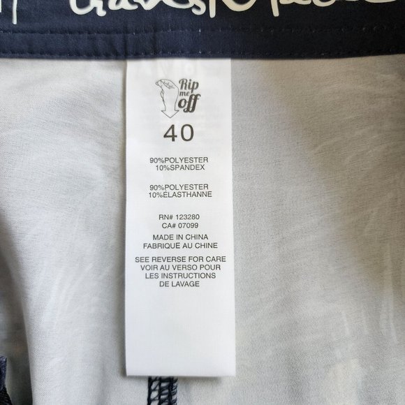 Travis Mathew Board Shorts Mens 40 Blue Floral Tropical Hawaiian Becan Ruins NEW - Picture 3 of 12